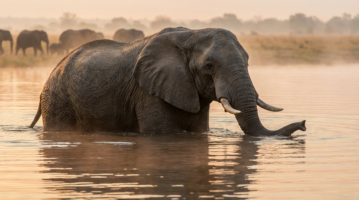 Autoportrait d'un éléphant d'Afrique