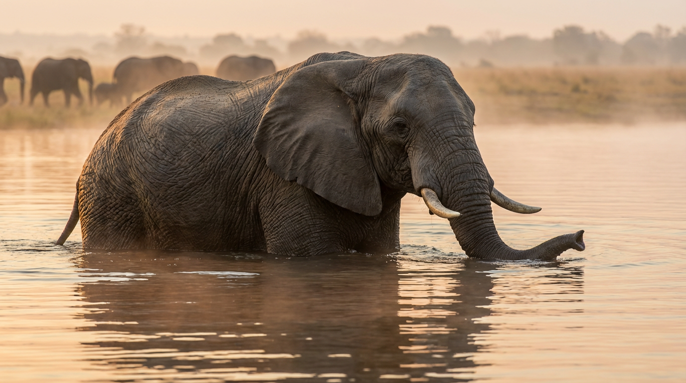 Autoportrait d'un éléphant d'Afrique