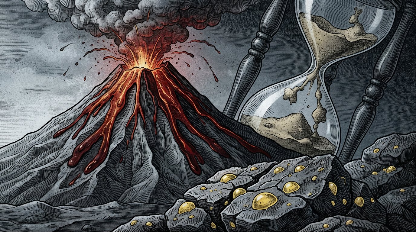 Erreurs de la datation K/Ar dues à l'enrichissement des roches volcaniques en composants volatils.