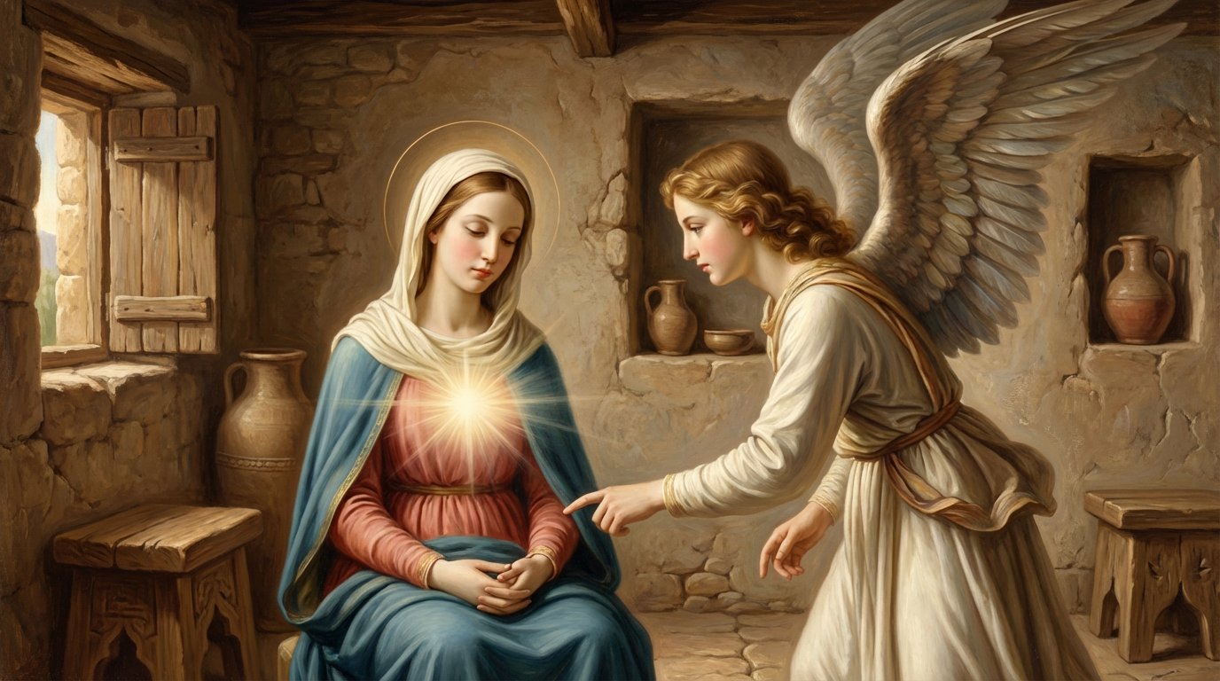 L'ange annonce à Marie sa conception virginale