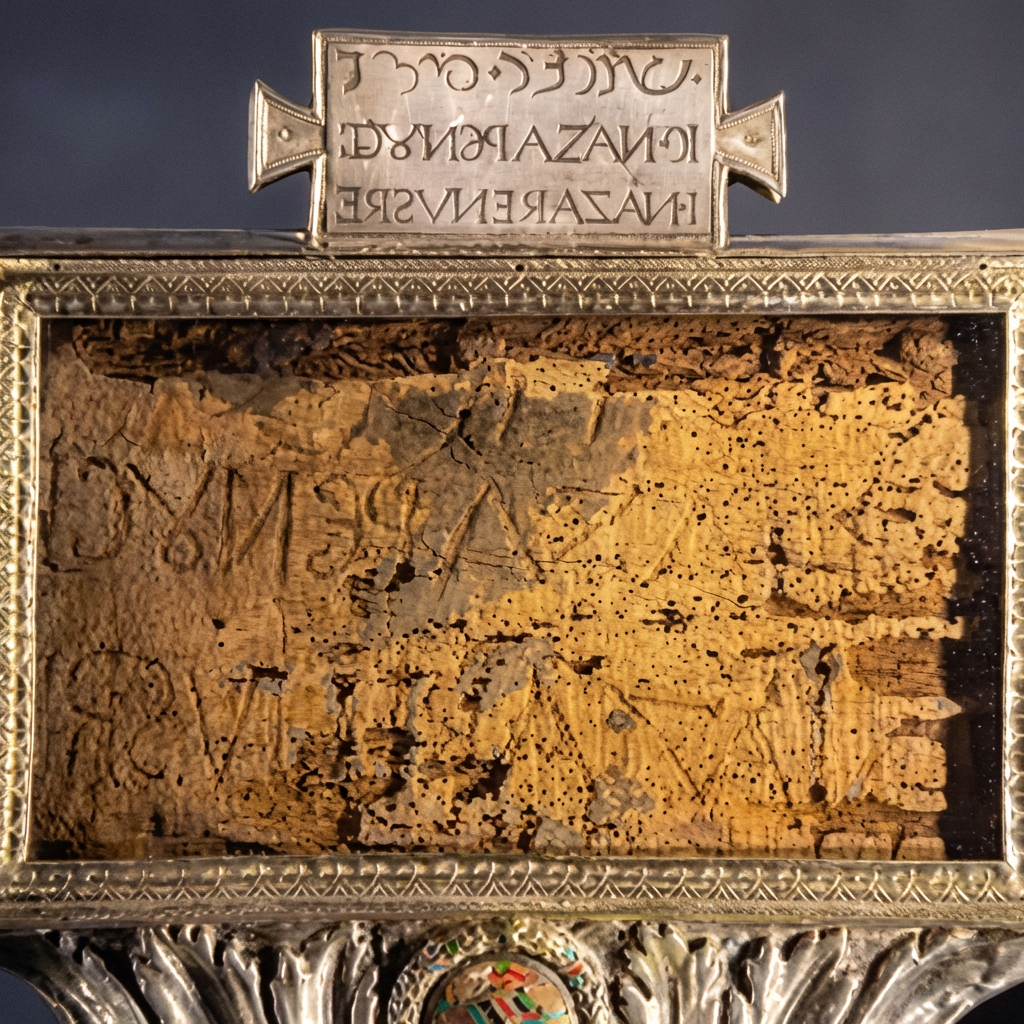 Relique du Titulus conservée dans la basilique Sainte-Croix-de-Jérusalem, à Rome.
