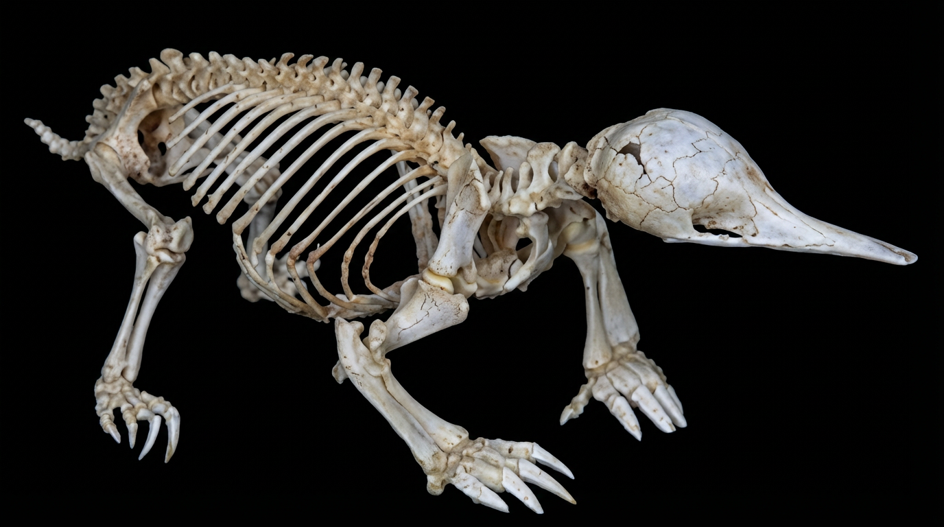 Fig. 12: Squelette d'échidné Tachyglossus.