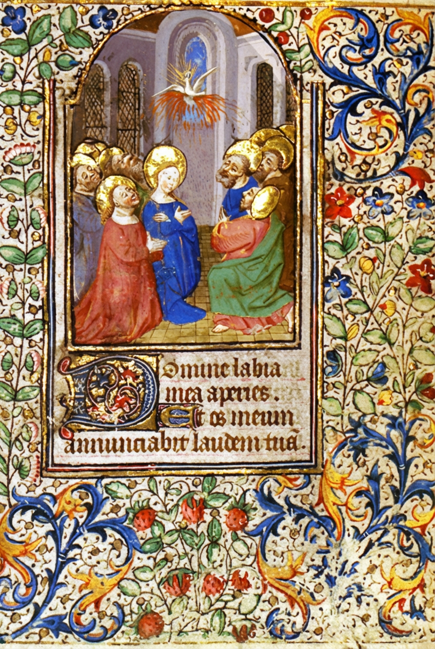 Des fraises décorent les scènes de la Pentecôte