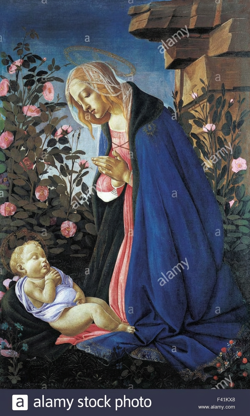 La Vierge adorant le Christ enfant endormi