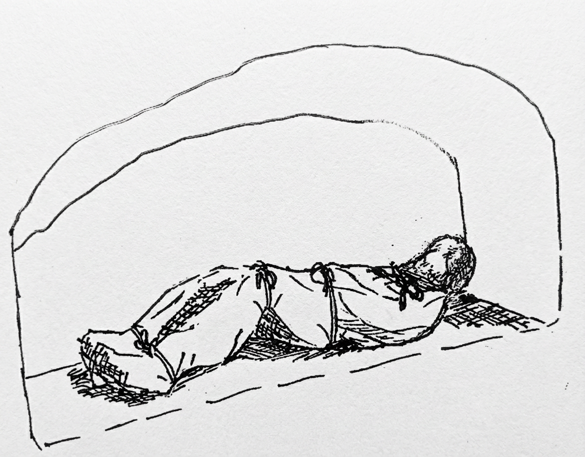 Dessin de la position au tombeau