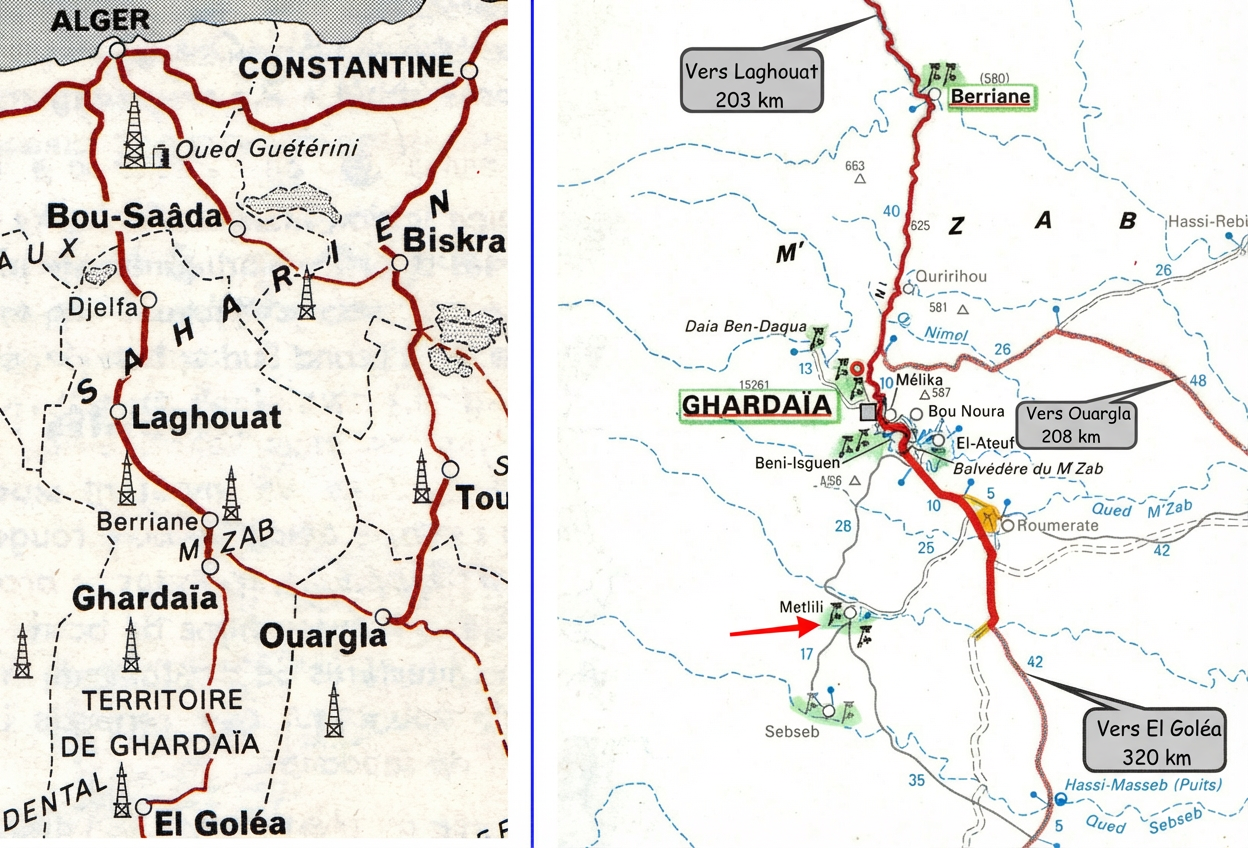 Carte du territoire de Gardaïa