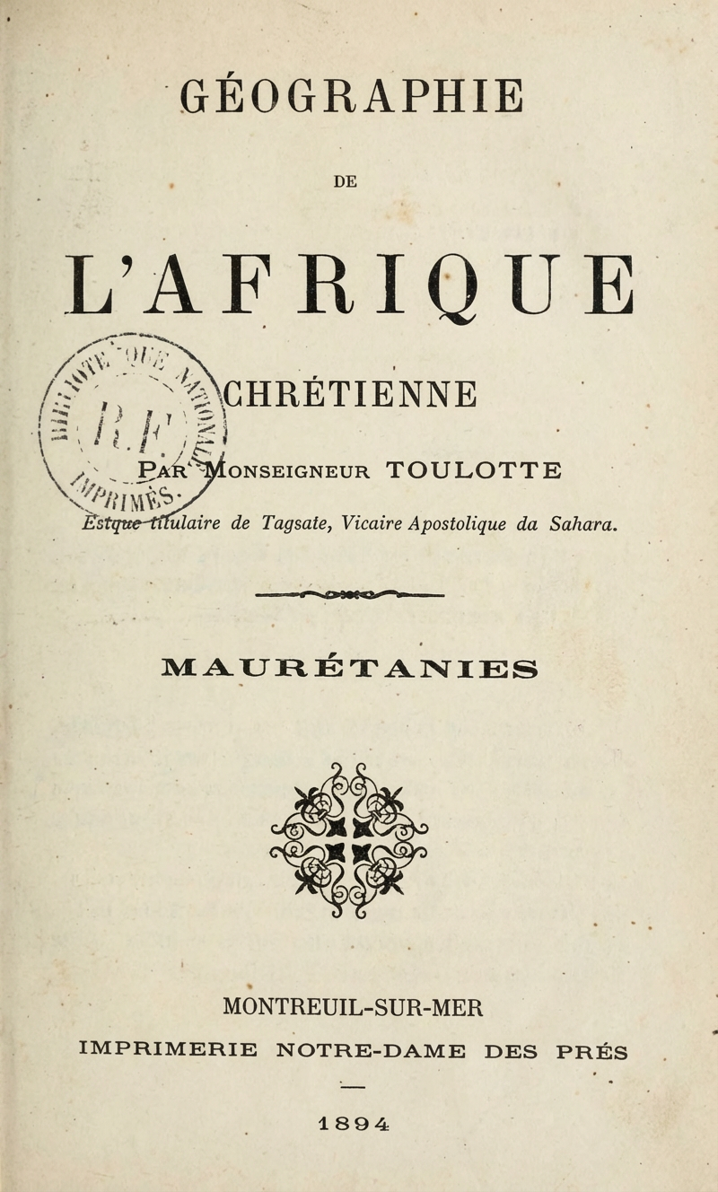 Couverture de "Géographie de l'Afrique chrétienne"