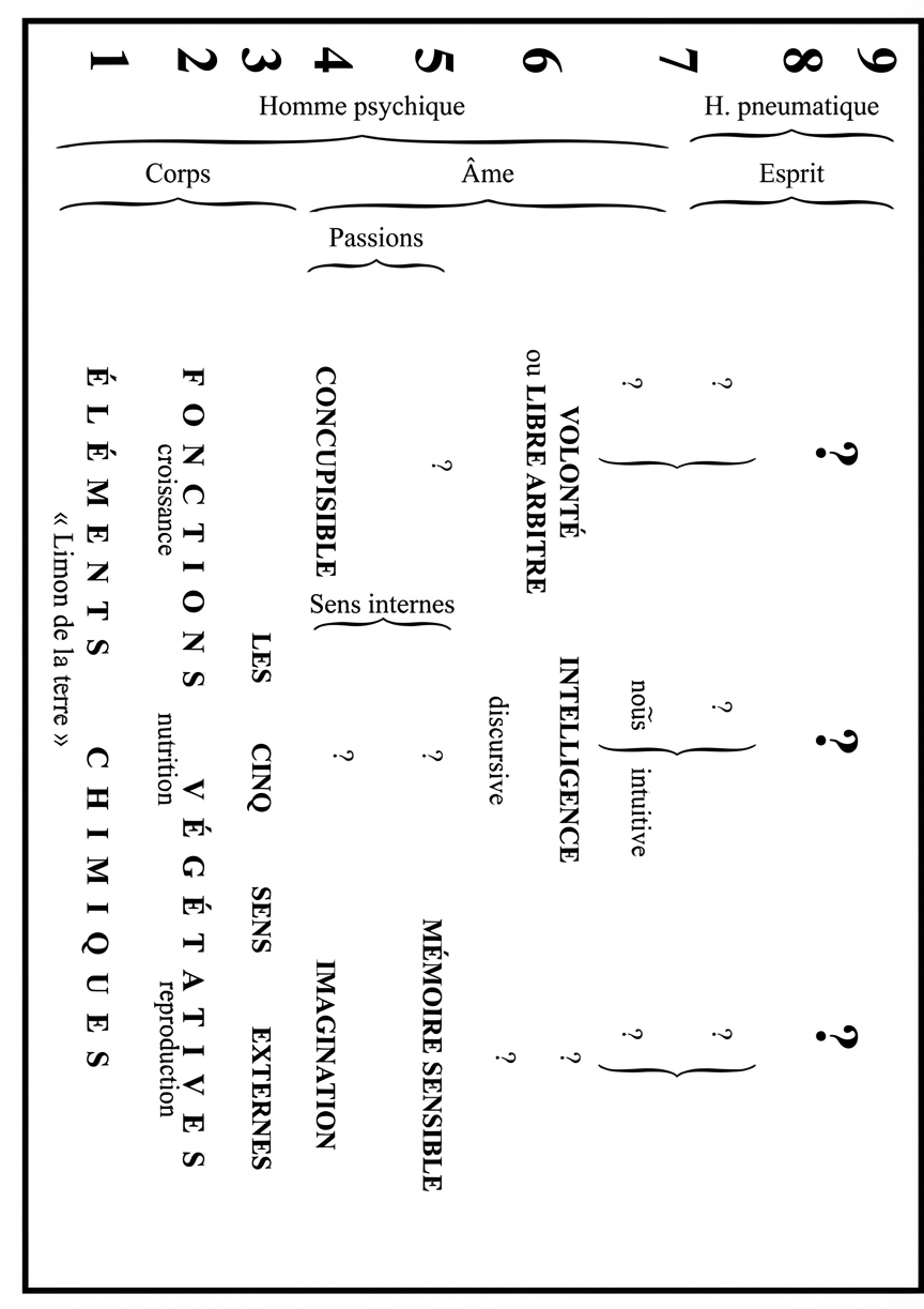 Schéma de la structure de l'homme