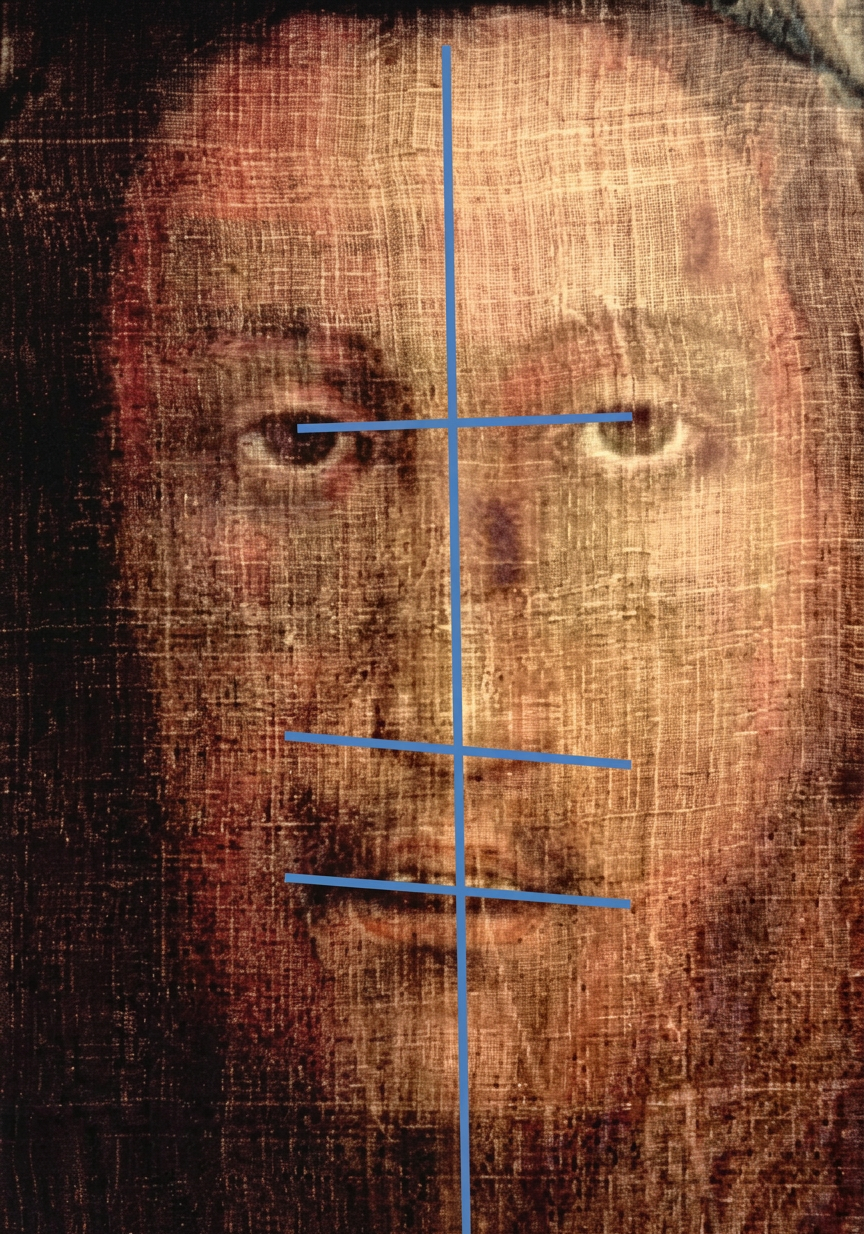 Lignes directrices du visage sur le voile de Manoppello