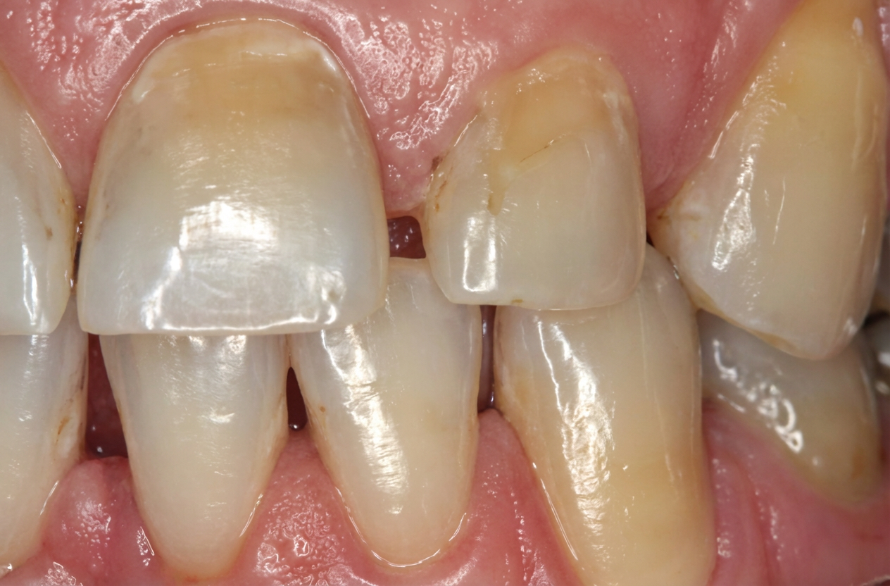 Espacement des canines chez un homme anonyme