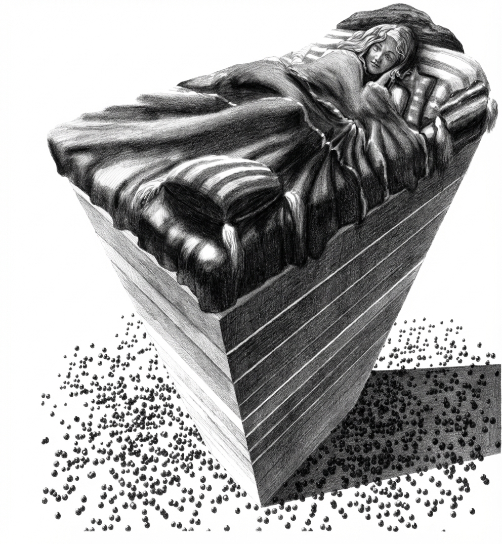 Les mutations moléculaires (figurées par les petits pois) et leur détection par l’observateur (la sélection)