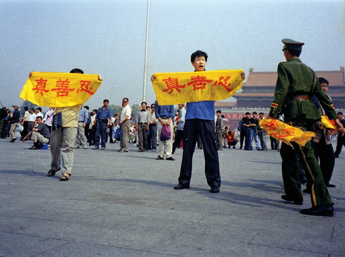 Manifestation en Chine des Falun Gong