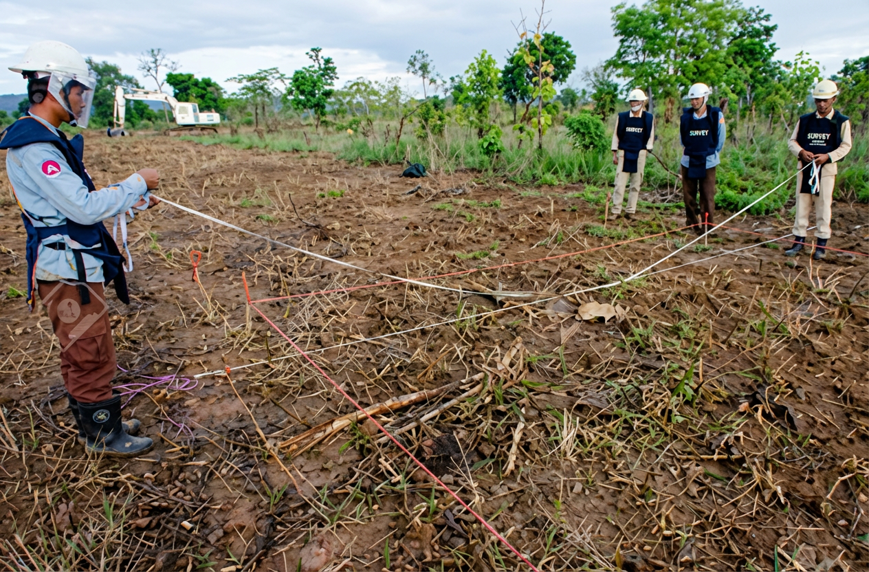 Quadrillage du terrain