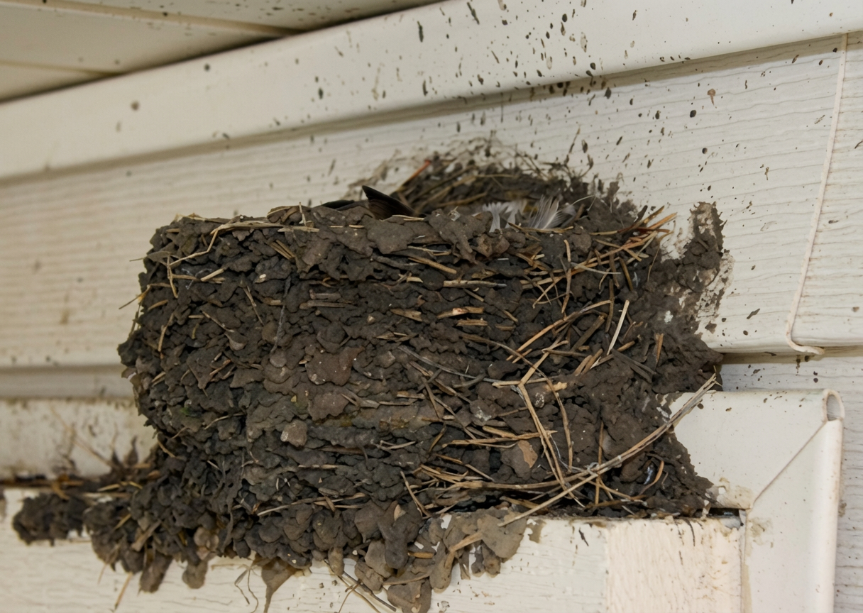 nid d'hirondelle de fenêtre