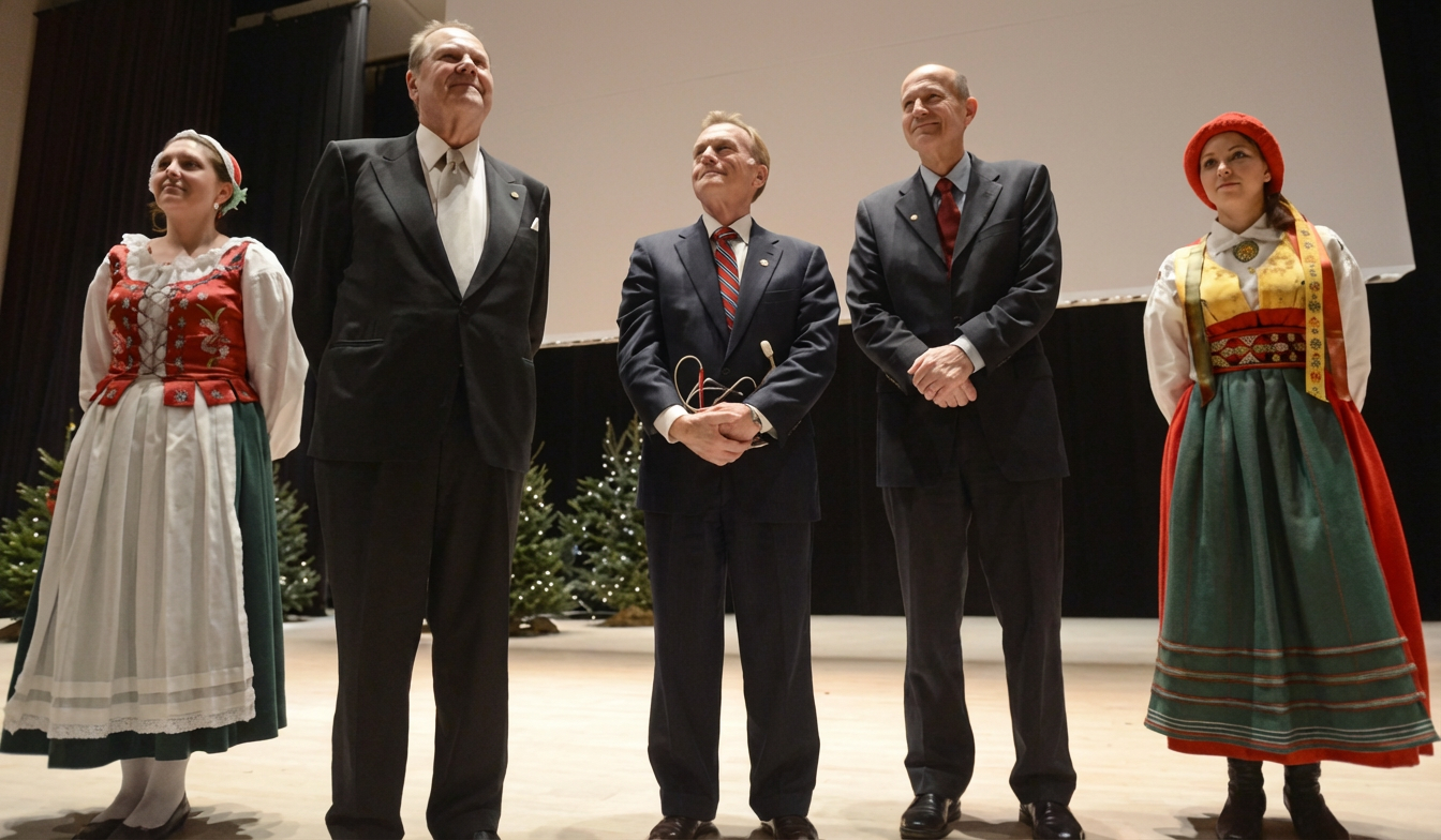 Rady Scheman lors de la cérémonie de remise du prix Nobel à Stockholm