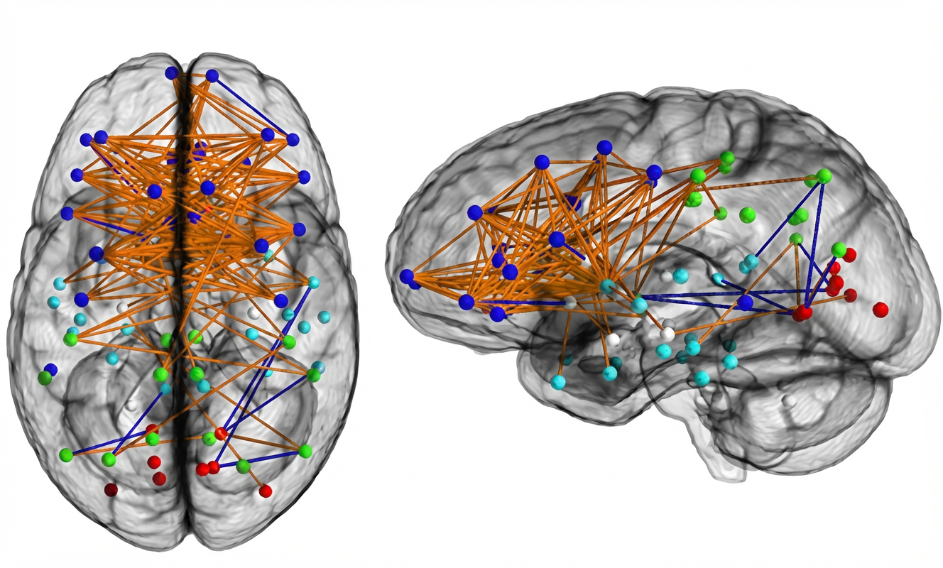 Carte neurologique d'un cerveau féminin