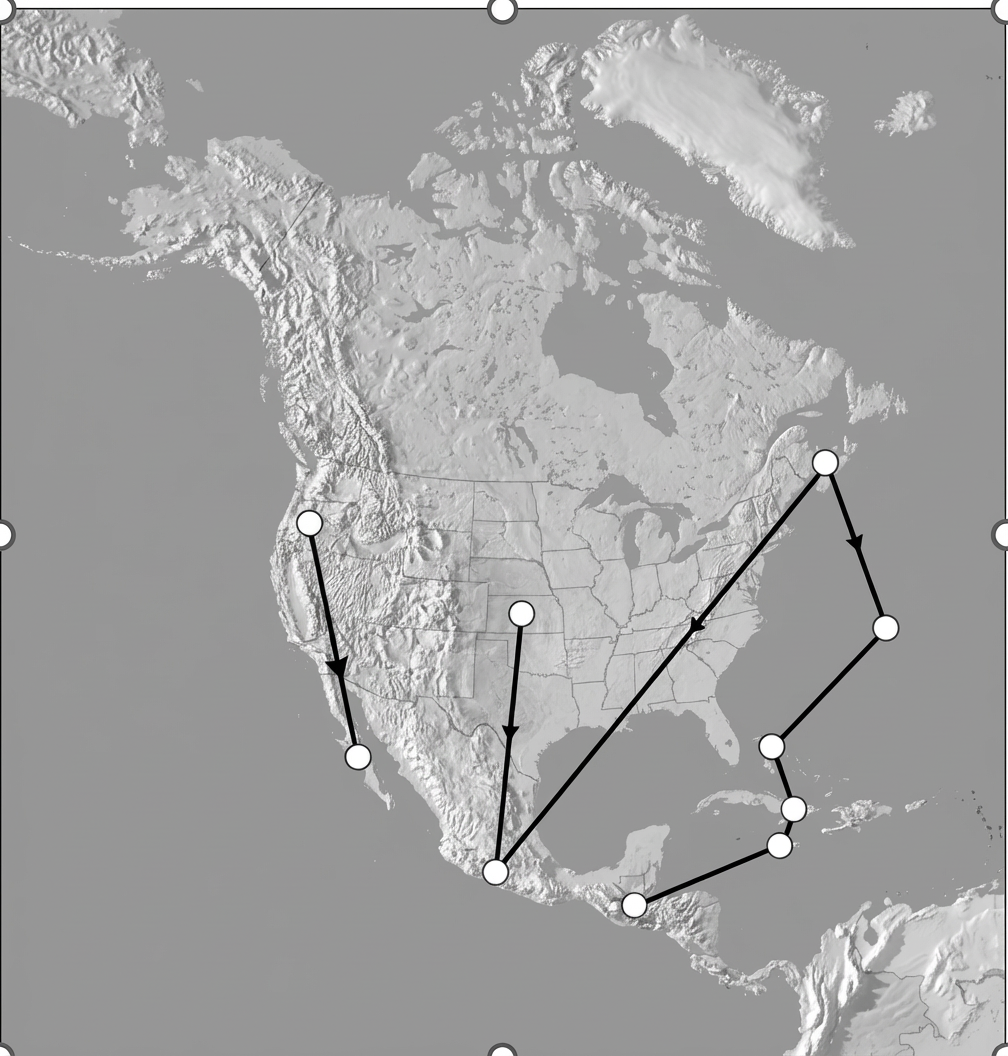 Routes de migration du Monarque
