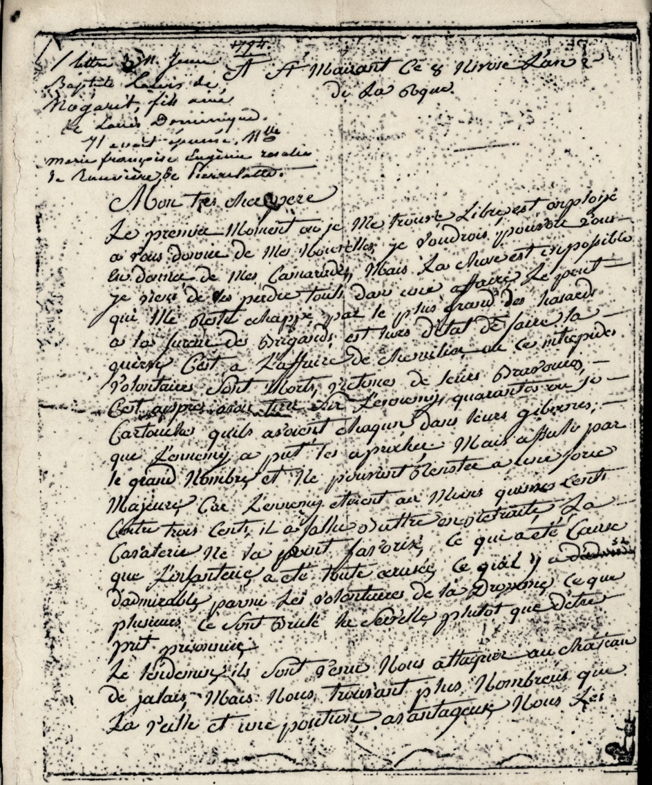 Fragment de lettre