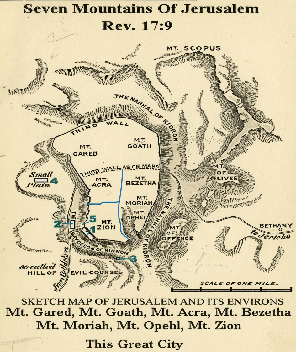 carte des 7 collines de Jérusalem